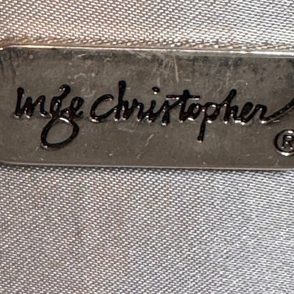 Inge Christopher Champagne Beaded Woven‎ Evening Clutch Bag Party Wedding